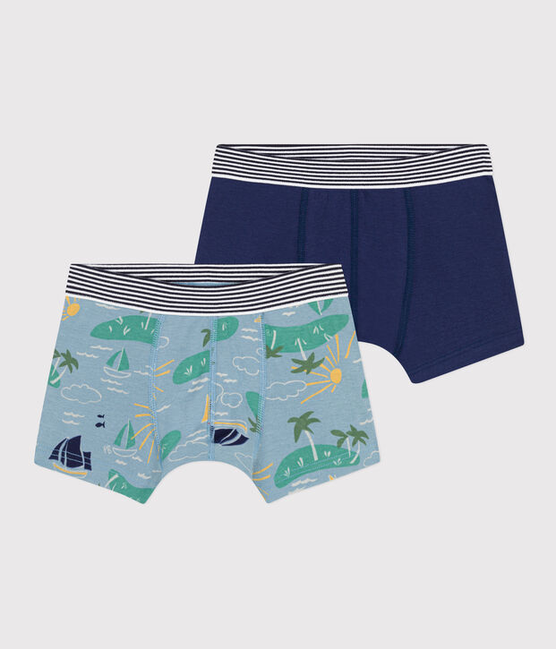 Lot de 2 boxers explorateur en coton petit gar&ccedil;on multicouleur