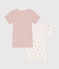 Setje met 2 katoenen T-shirts met korte mouw en bloemetje voor kinderen variante 1