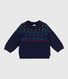 Pull bébé en laine et coton à motifs