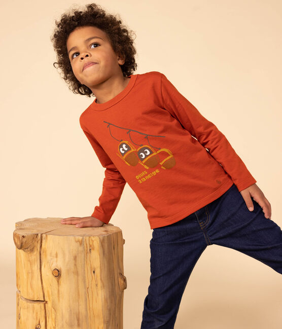 Tee-shirt manches longues en coton enfant fille / garçon rouge HARISSA