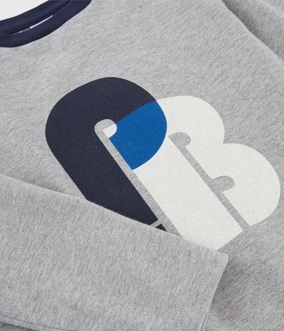 T-shirt met zeefdruk jongens kinderen grijs SUBWAY CHINE