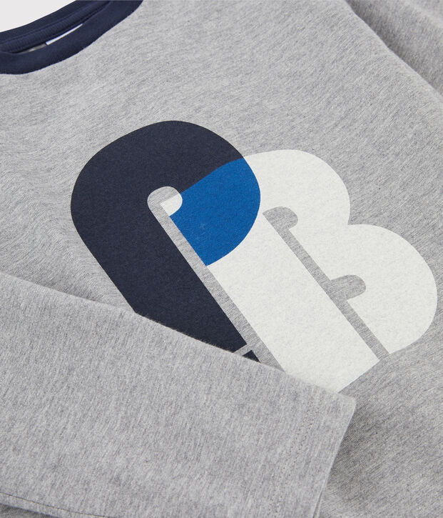 T-shirt met zeefdruk jongens kinderen grijs