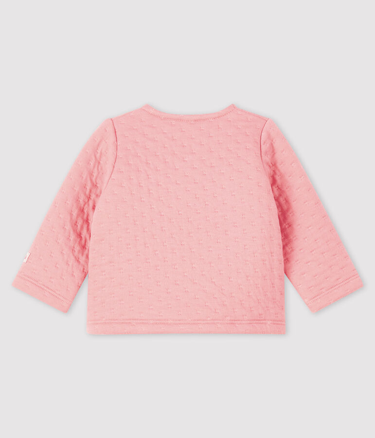 Cardigan b&eacute;b&eacute; en tubique rose CHARME