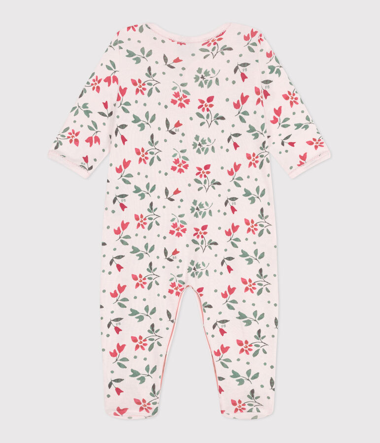 Katoenen babypyjama met bloemenprint roze/multicouleur