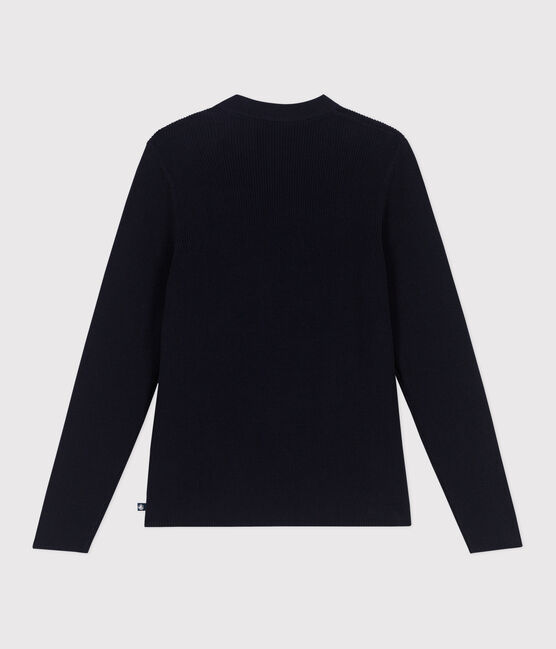 Effen katoenen marinetrui voor dames blauw SMOKING