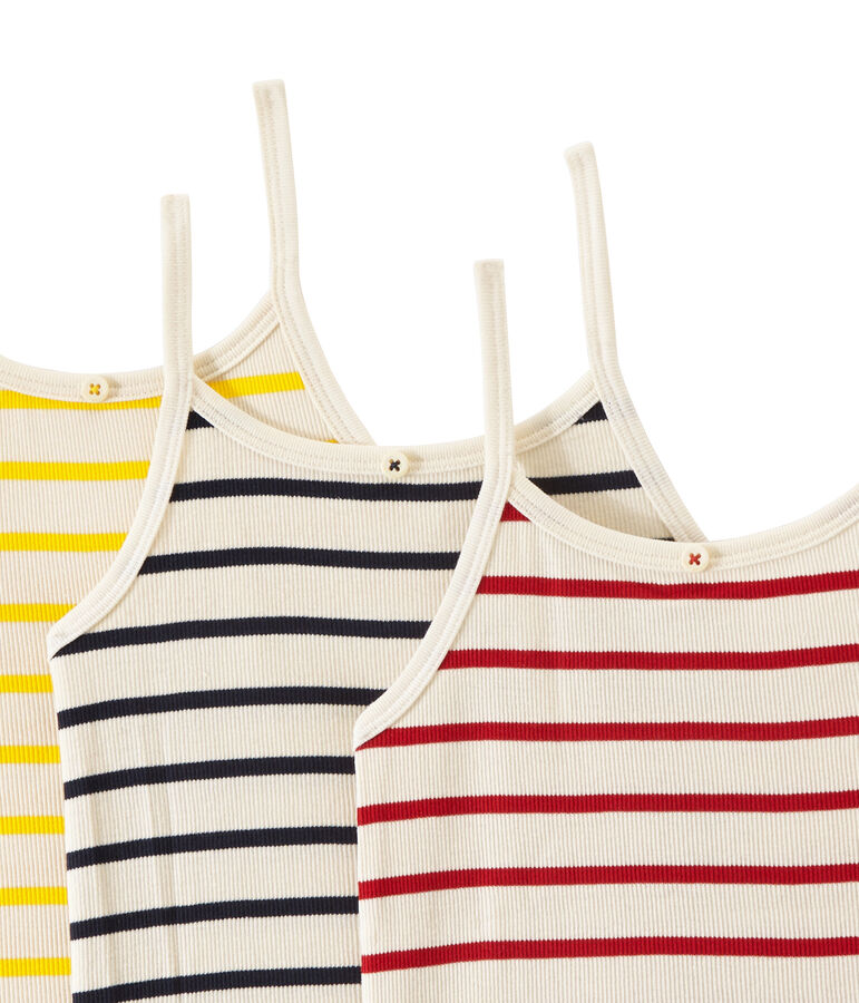 Set van 3 hemdjes met schouderbandjes meisje wit LOT