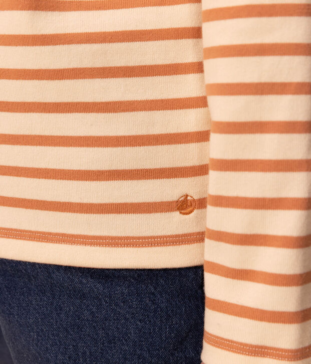 Marini&egrave;re boutonn&eacute;e en coton Femme &eacute;cru/rose