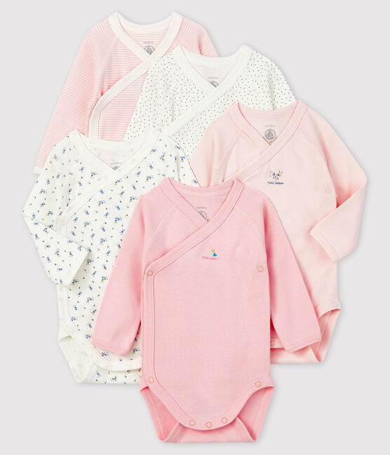 Lot de 5 bodies naissance manches longues bébé variante 1