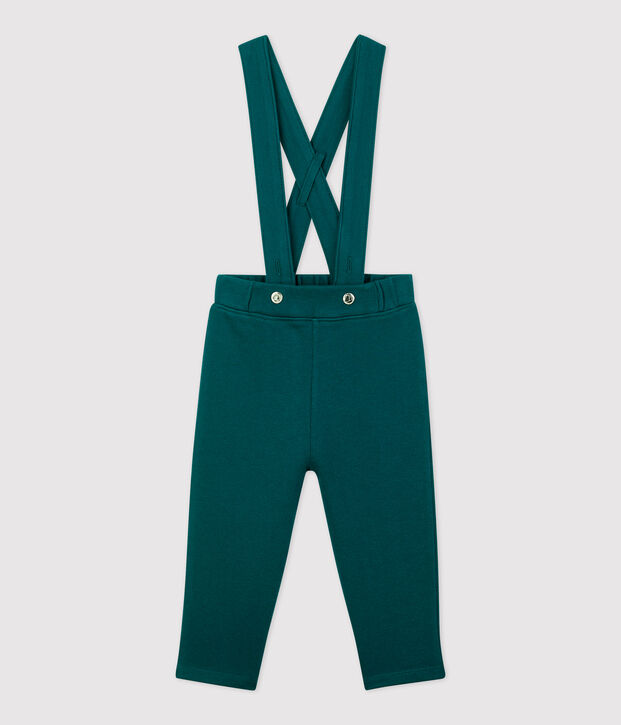 Pantalon &agrave; bretelles en molleton b&eacute;b&eacute; vert