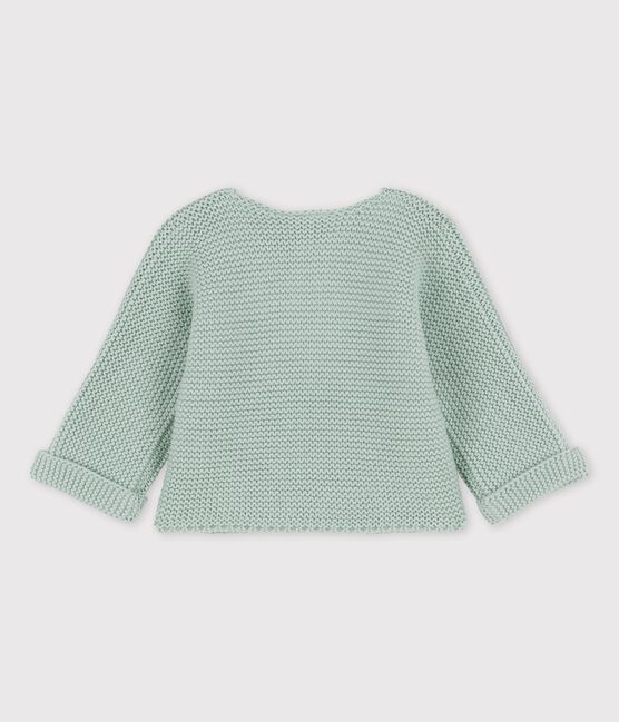 Gebreid vestje uit biokatoen voor baby's groen HERBIER