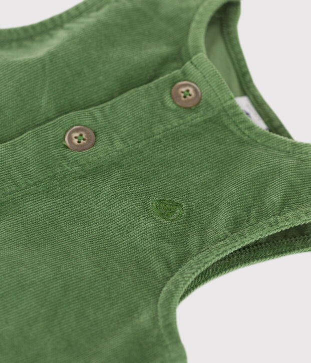 Combinaison en velours b&eacute;b&eacute; vert