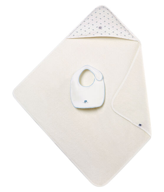 Doos met badhanddoek en slabbetje voor babyjongens variante 1