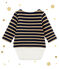 Glitterende body-met-marinetruitje in molton voor babymeisjes blauw SMOKING/bruin BRINDILLE BRILLANT
