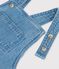 Korte lichte tuinbroek van biologisch denim voor baby's blauw DENIM CLAIR