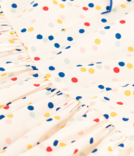 Popeline jurk zonder mouwen met print voor meisjes wit MARSHMALLOW/wit MULTICO