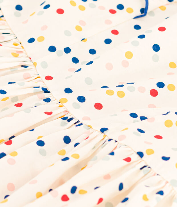 Popeline jurk zonder mouwen met print voor meisjes wit/multicouleur