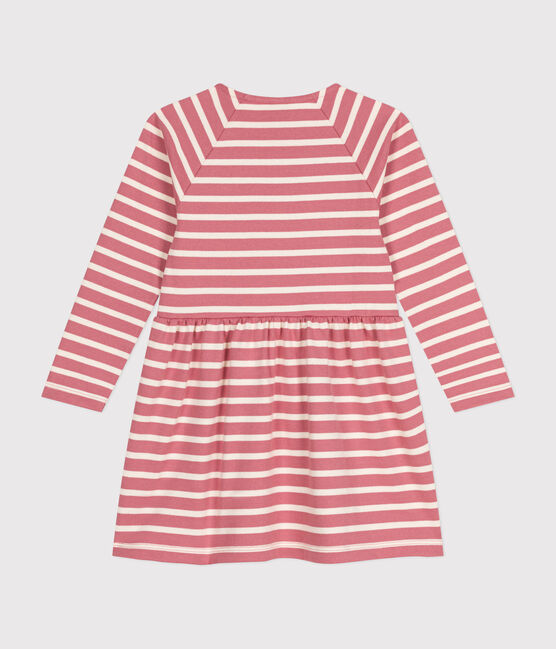 Robe manches longues en coton épais enfant fille rose ROSEWOOD/ AVALANCHE
