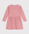 Robe manches longues en coton épais enfant fille rose ROSEWOOD/ AVALANCHE