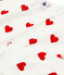 Pyjama enfant imprimé cœurs en molleton blanc MARSHMALLOW/rouge TERKUIT