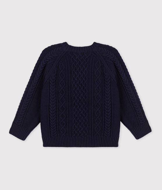 Pull irlandais en coton enfant fille / garçon bleu SMOKING