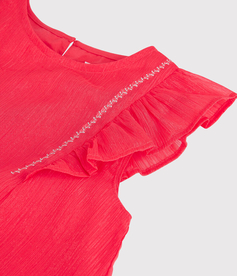 Robe c&eacute;r&eacute;monie en cr&ecirc;pe enfant fille rose GROSEILLER