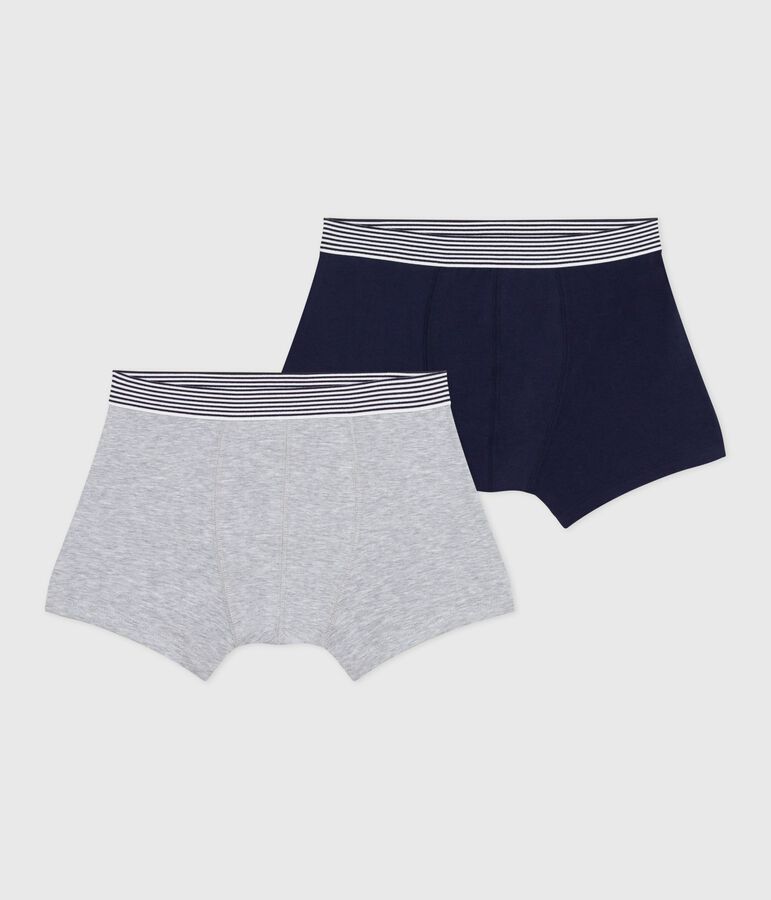 Lot de boxers enfant en coton et elasthanne uni multicouleur