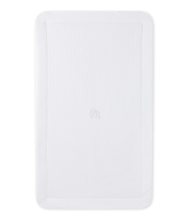 Couverture b&eacute;b&eacute; mixte bi-mati&egrave;re blanc