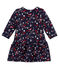 Jurk met dessin voor babymeisjes blauw SMOKING/wit MULTICO