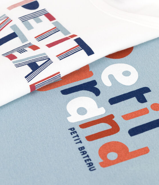 Set met 2 katoenen T-shirts met korte mouw voor kinderen variante 1