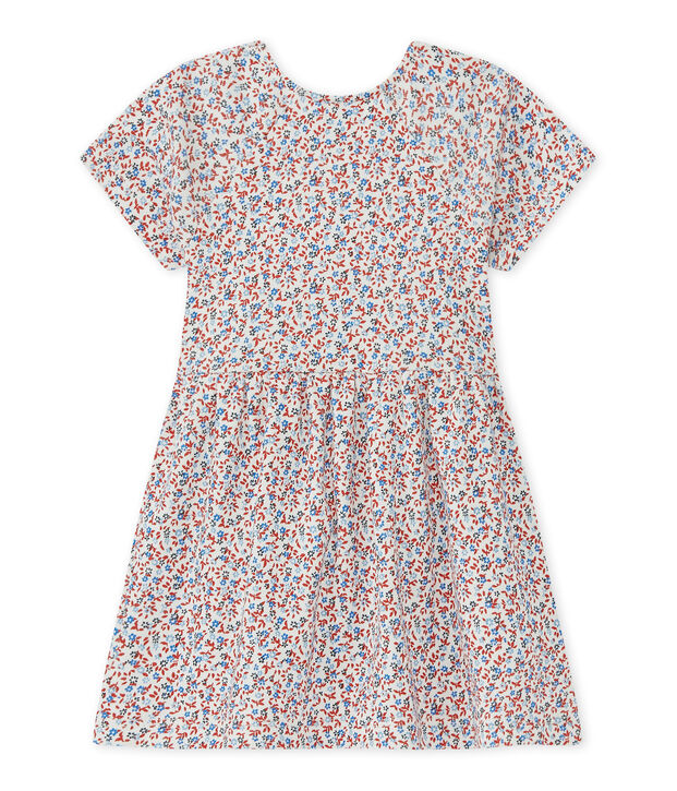 Jurk met dessin voor babymeisjes wit/rood/multicouleur
