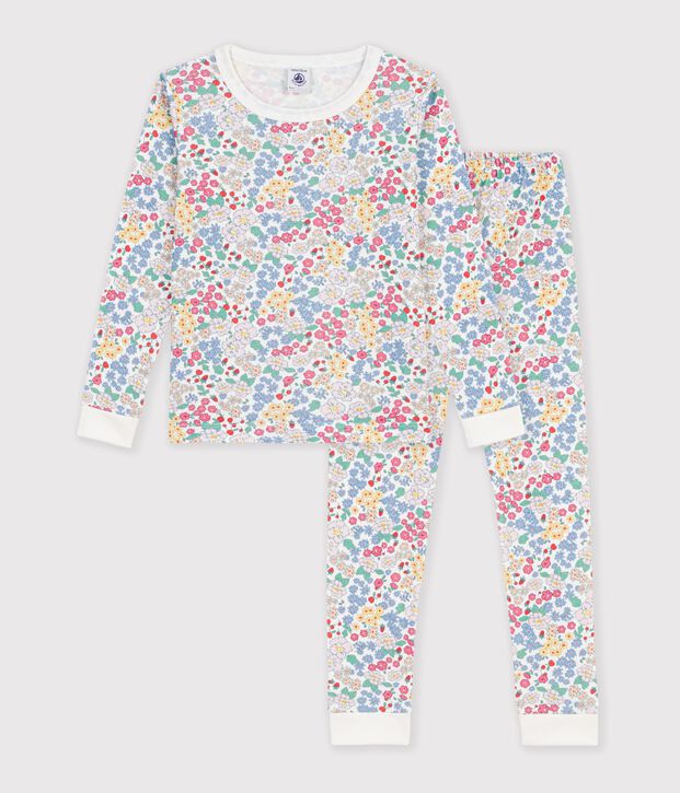Pyjama tr&egrave;s ajust&eacute; enfant en coton imprim&eacute; multicouleur/rose/multicouleur