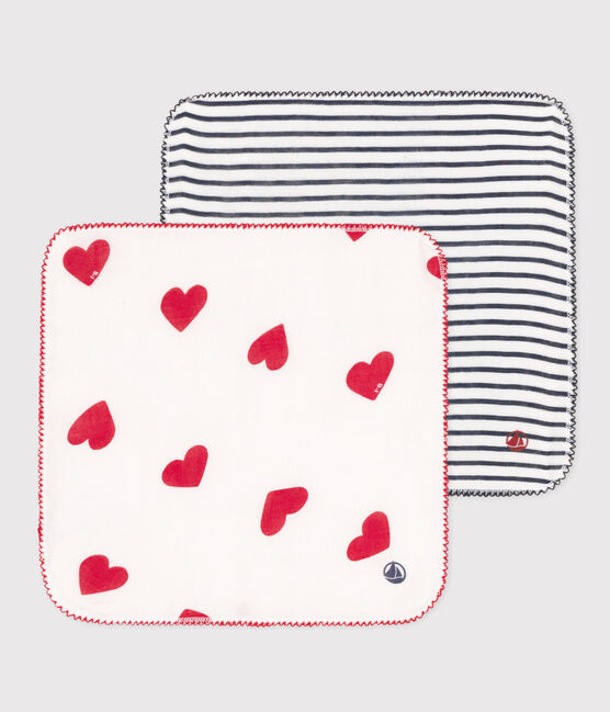 LOT DE 2 MOUCHOIRS BÉBÉ EN GAZE DE COTON variante 1