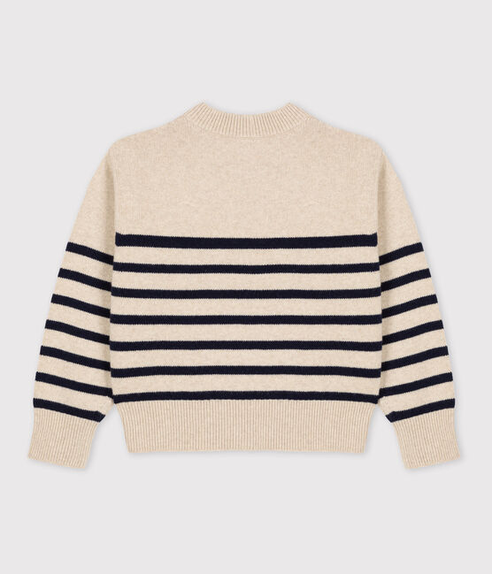 Pull en laine marinière Femme blanc AVALANCHE/bleu SMOKING
