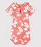 Body imprimé Hawai avec collerette en coton bébé rose PAPAYE/ MARSHMALLOW