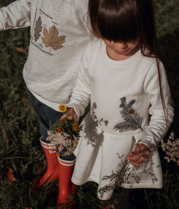 Petit Bateau x Deyrolle meisjesjurk wit