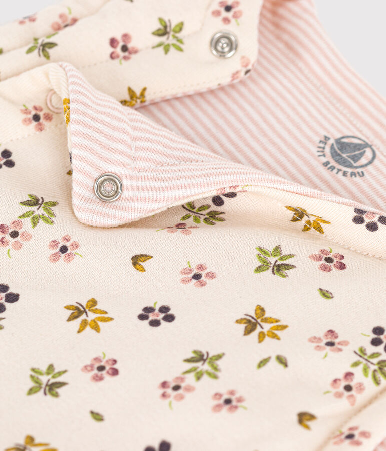 GILET SANS MANCHE REVERSIBLE EN COTON B&Eacute;B&Eacute; &eacute;cru/marron