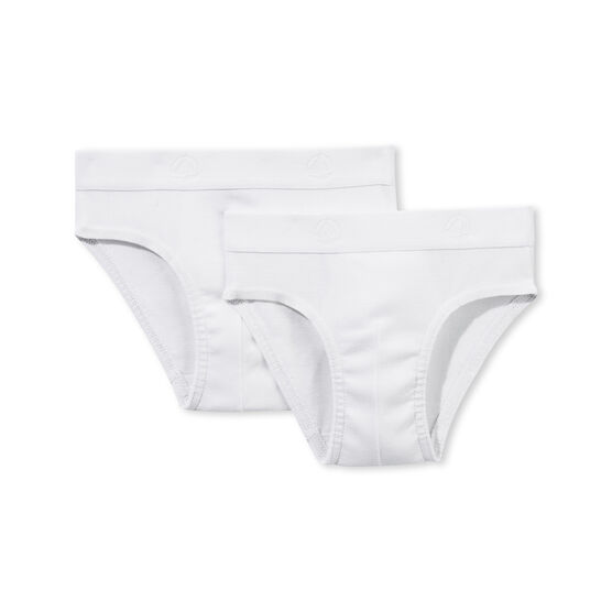 Duo de slips garçon blanc .