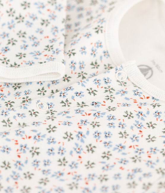 Bodyjama sans pieds imprimé bébé en coton blanc MARSHMALLOW/blanc MULTICO