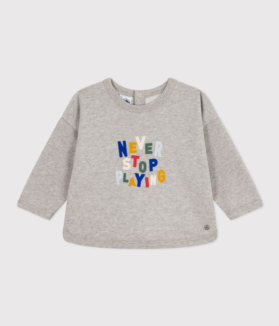 Sweatshirt en molleton bébé gris CHATON CHINE