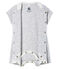 Korte bodypyjama van gebreide stof voor baby's grijs POUSSIERE/wit MARSHMALLOW
