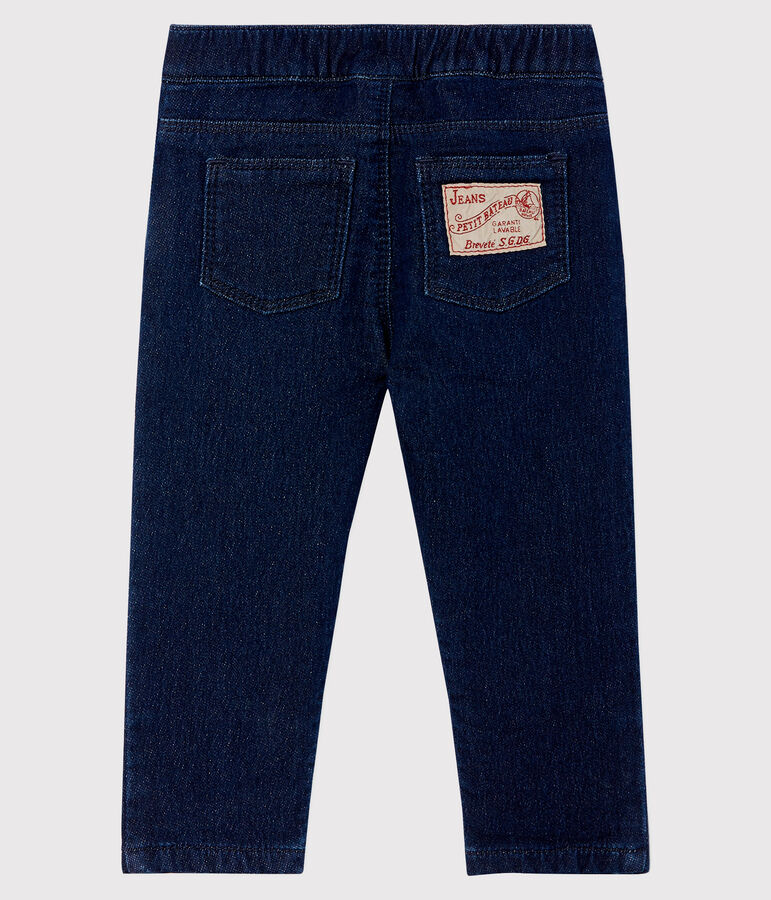 Broek in denim molton voor baby's blauw