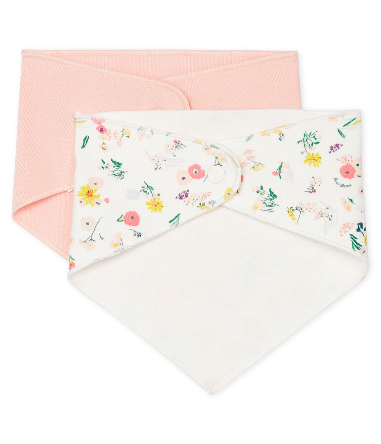 Lot de 2 bandanas-bavoirs b&eacute;b&eacute; fille multicouleur
