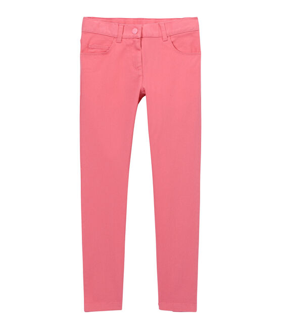 Pantalon fille en jean de couleur rose PETAL