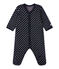 Pyjama in bouclébadstof met stippen voor babymeisjes blauw SMOKING/wit ECUME
