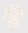 Katoenen overslagbody met lange mouwen voor baby's MARSHMALLOW/ BEIGE