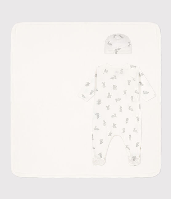 Lot 3 pièces en coton bébé blanc MARSHMALLOW/gris GRIS