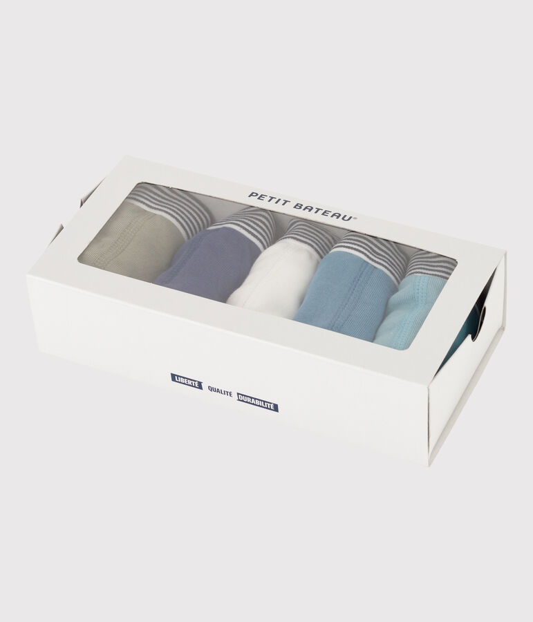 Set van 5 effen boxershorts voor jongens in katoen variante 1