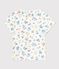 T-shirt manches courtes en coton enfant fille blanc MARSHMALLOW/blanc MULTICO