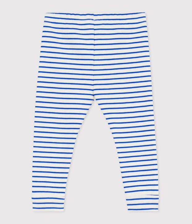 Katoenen babylegging met streepjes blauw/blauw