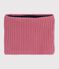 Snood enfant en tricot uni doubl&eacute; polaire rose
